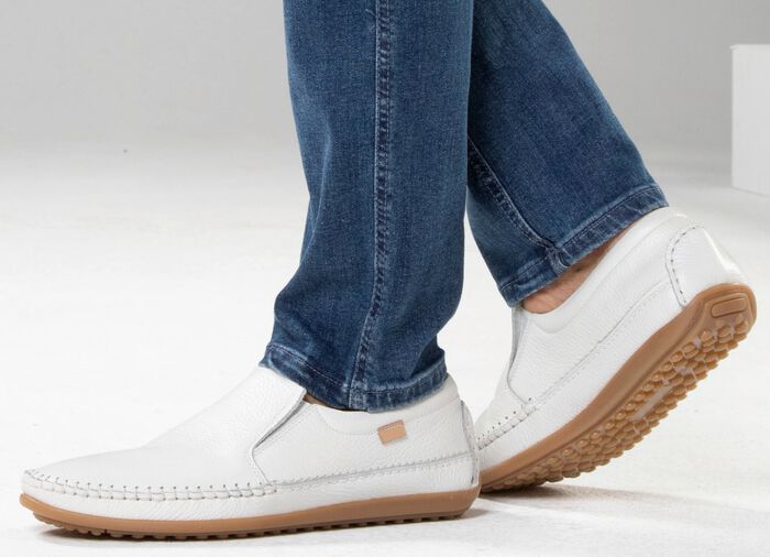 GINO GALANTE, leichte Herren-Slipper, mit Gummizug WEISS