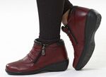 ELENA EDEN, bequeme Damen-Boots, Weite H, mit herausnehmbarem Fu&szlig;bett BURGUND-SCHWARZ