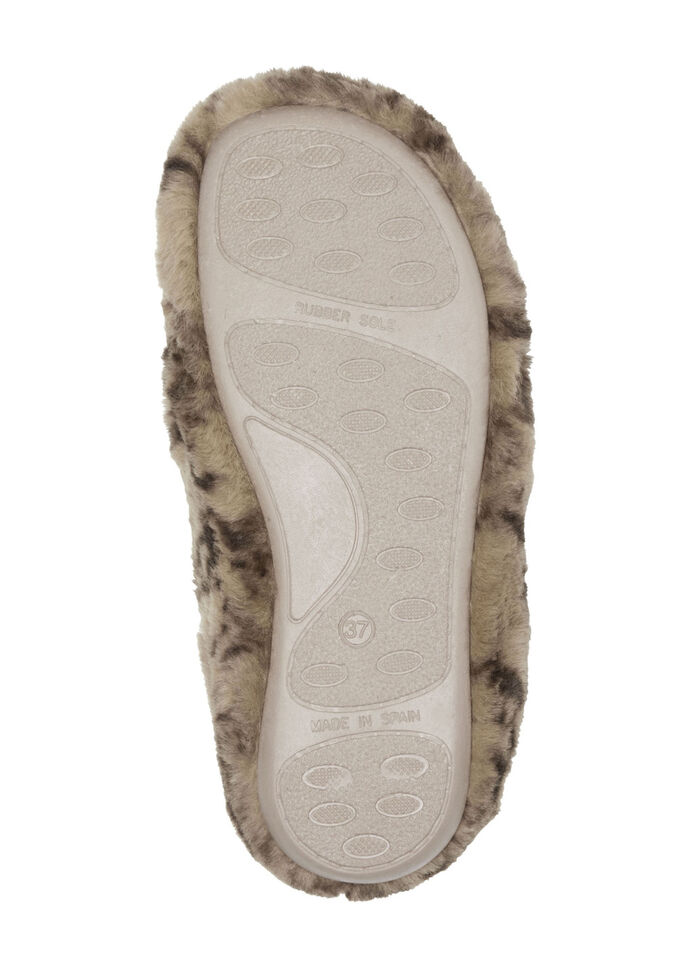 Laurina Pantoffel aus sehr kuscheligem Plüschmaterial BRAUN