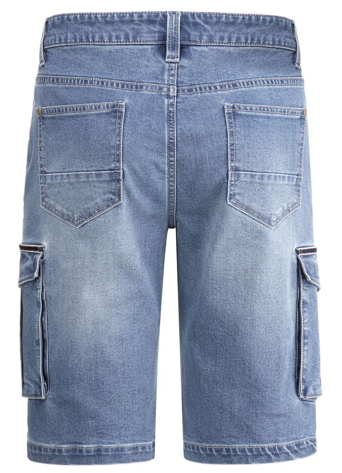 Jeans-Bermudas mit Cargotaschen JEANSBLAU