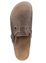 GINO GALANTE Clog aus schattiertem, genarbtem Rindleder TABAKBRAUN