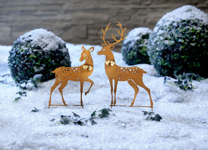 Reh und Hirsch mit Gl&ouml;ckchen 