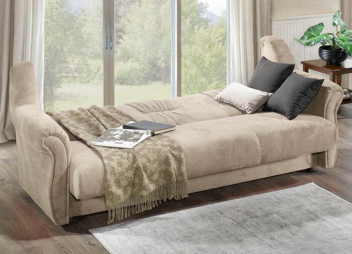 Frei im Raum aufstellbare Polsterm&ouml;bel mit Federkern BEIGE