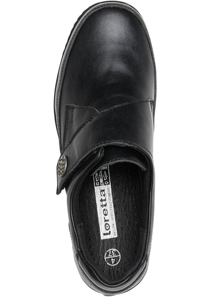 ELENA EDEN, bequeme Damen-Slipper, WeiteH, mit herausnehmbarem Fu&szlig;bett SCHWARZ