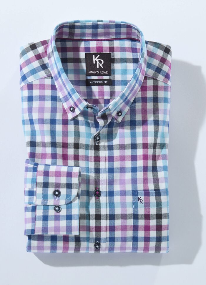 "King's Road"-Hemd mit Button-Down-Kragen in 4 Farben 
