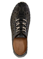 ELENA EDEN Slipper aus weichem Nappaleder mit Pr&auml;gung SCHWARZ