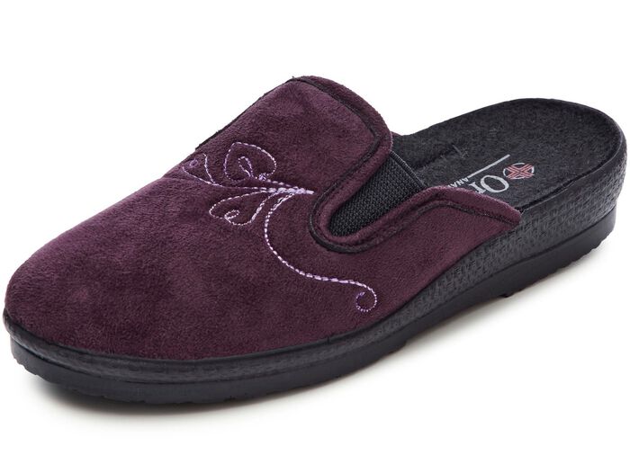 Zweierpack, klassische Damen-Hausschuhe, Weite H, mit Gummizug 1x MARINE 1x CHIANTI