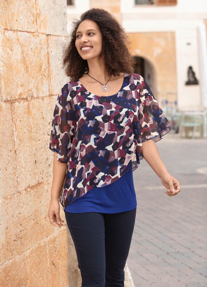 Poncho-Tunika mit tollem Druck 