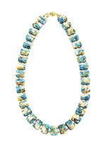 Halskette mit beh. T&uuml;rkis und beh. Perlmutt 