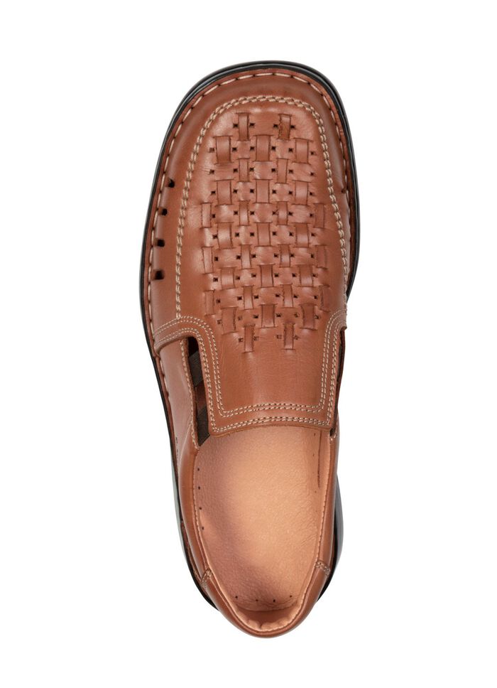 GINO GALANTE, sommerliche Herren-Slipper, mit Gummizug COGNAC