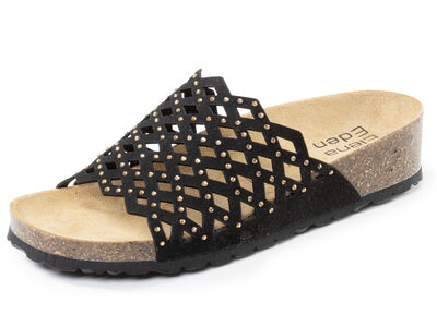 ELENA EDEN, leichte Damen-Pantoletten, Weite G, mit Lederfußbett 