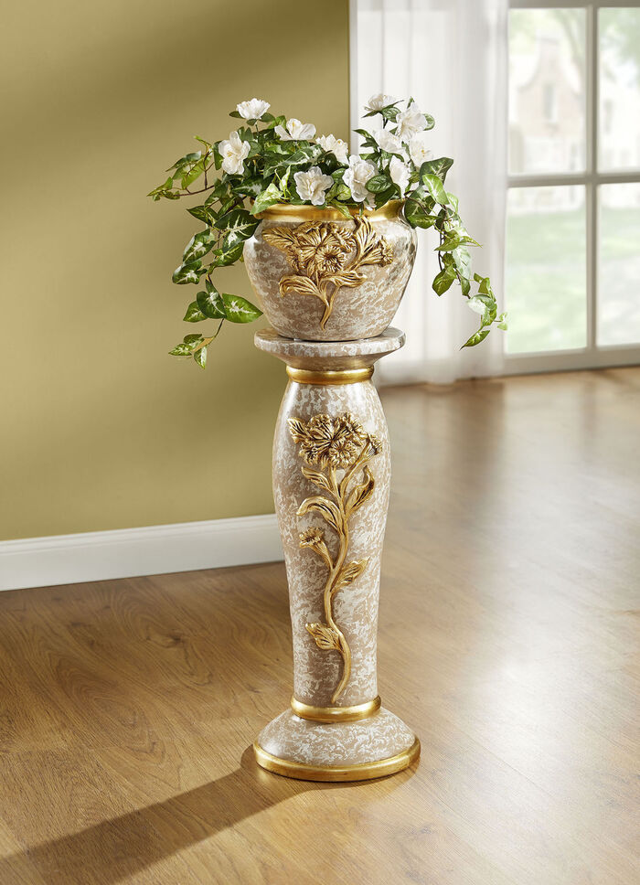 Handbemalte Säule mit Übertopf 