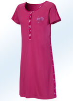 Nachthemd aus BIO-Baumwolle mit Knopfleiste FUCHSIA-BUNT
