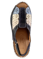 ELENA EDEN Sandalette aus weichem, perforiertem Nappaleder DUNKELBLAU-BUNT