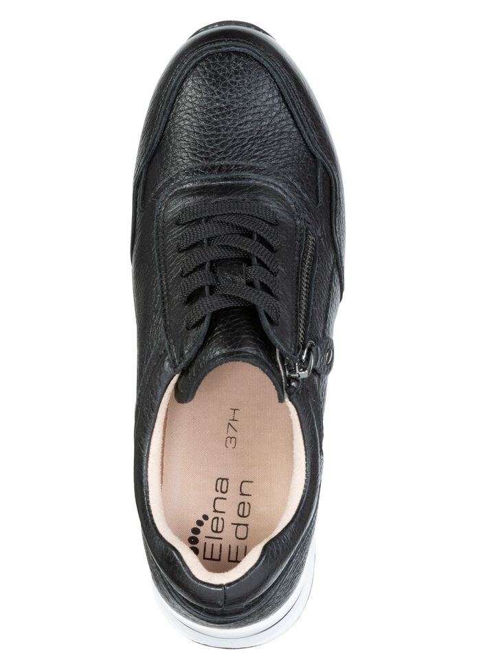 ELENA EDEN, bequeme Damen-Sneaker, Weite H, mit herausnehmbarem Fu&szlig;bett SCHWARZ