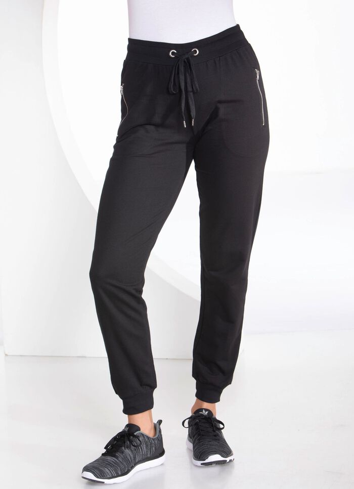 Freizeithose mit Rei&szlig;verschluss-Taschen in 4 Farben SCHWARZ