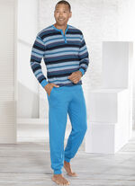 Schlafanzug mit Knopfleiste und Bündchenabschlüssen 