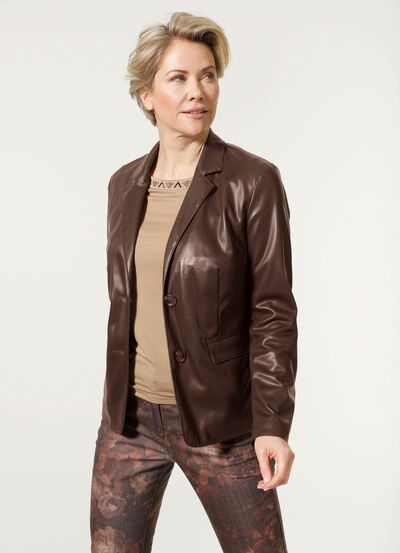 Blazer aus Nappaleder-Imitat 