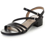 Caprice Sandalette aus teilweise metallisiertem Nappaleder SCHWARZ