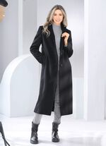 Mantel mit Knopfleiste SCHWARZ