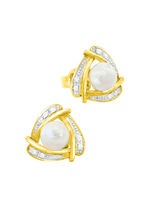 Originelle Ohrstecker mit Süßwasser-Zuchtperlen 