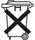 Symbol durchgestrichene Mülltonne